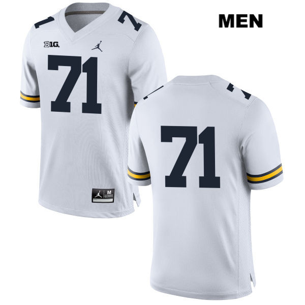 Men's NCAA Michigan Wolverines Andrew Stueber #71 No Name White Jordan Brand Authentic Stitched Football College Jersey JQ25P13FL